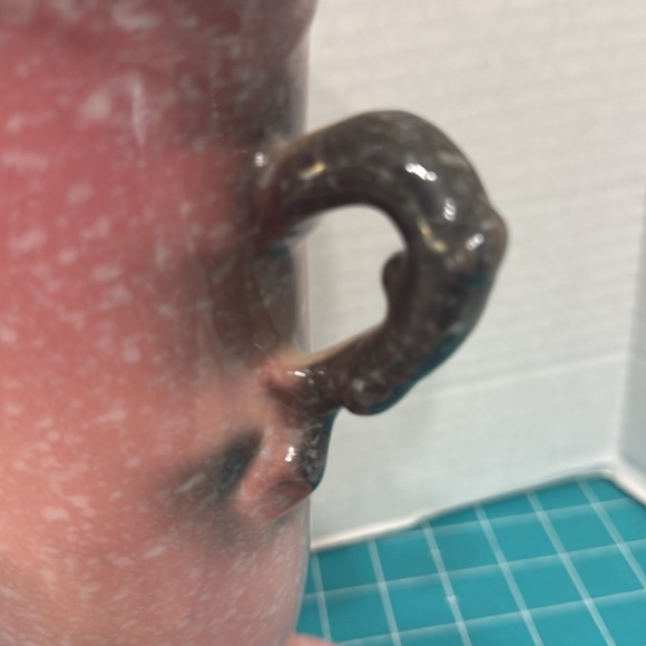 Vintage Hull Pottery Woodland W18 Gray/Pink Speckled 2 Handled Vase 10.5" tal - Picture 7 of 12